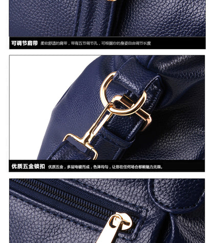 New Large Capacity Middle-aged Handbag Fashion Soft Leather Tassel Shoulder Bag Casual Crossbody Bag One Piece Dropshipping