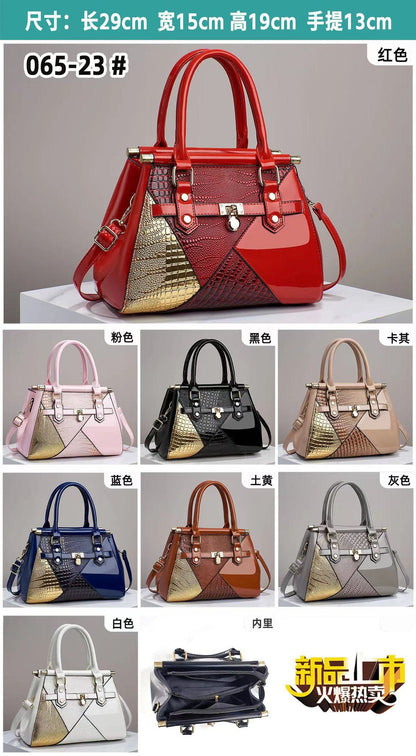 New Women's Bag Patchwork Color Contrast Elegant Cross-border Versatile Crossbody Handbag Elegant Large Capacity Shoulder Bag Women's Bag