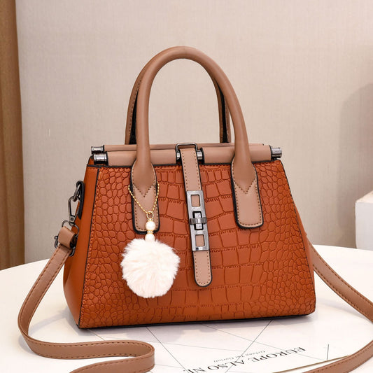 Women's Bag New European and American Style Crocodile Pattern Handbag Elegant Fashion Large Capacity Trendy Single Shoulder Crossbody Bag