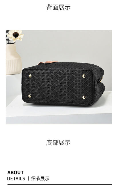 Women's Handheld Small Square Bag New Fashionable Woven Pattern Single Shoulder Crossbody Bag