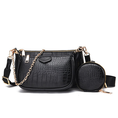 Crossbody Small Bag New Year Women's Korean Version Fresh Fashion Three-in-One Women's Bag Crossbody Shoulder Handbag