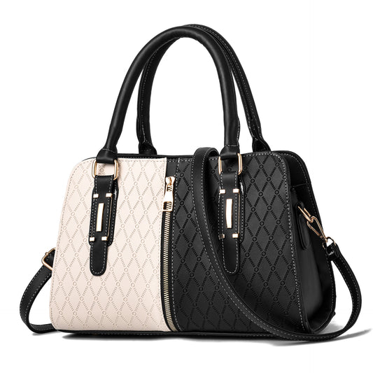 New Fashion Color Block Women's Handbag European and American Style Large Capacity Shoulder Crossbody Bag Trendy One Piece Dropshipping