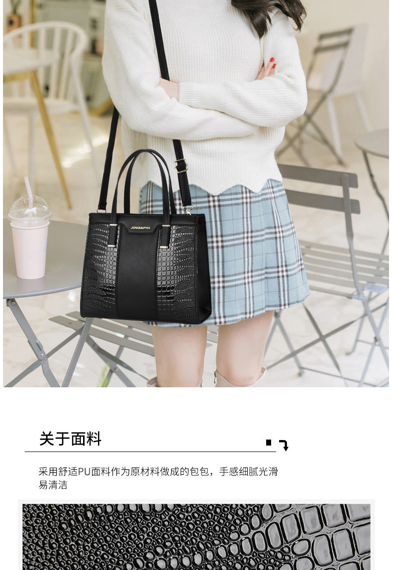 2025 Summer New Women's Bag Cross-Border Trendy Fashion Color-Block Large Capacity Handbag Mom Bag Single Shoulder Crossbody Bag