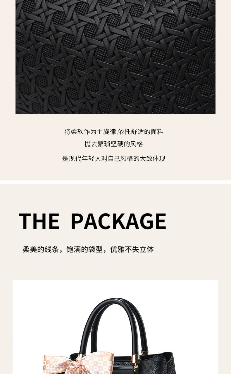 Women's Handheld Small Square Bag New Fashionable Woven Pattern Single Shoulder Crossbody Bag