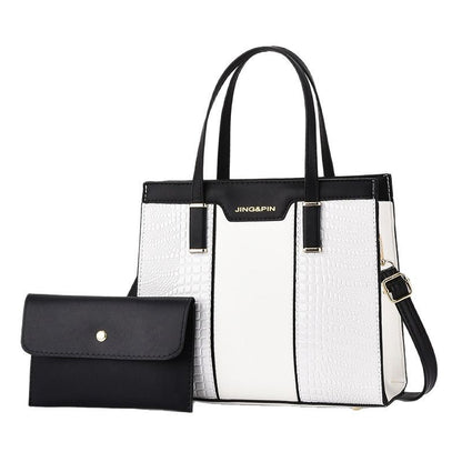 2025 Summer New Women's Bag Cross-Border Trendy Fashion Color-Block Large Capacity Handbag Mom Bag Single Shoulder Crossbody Bag