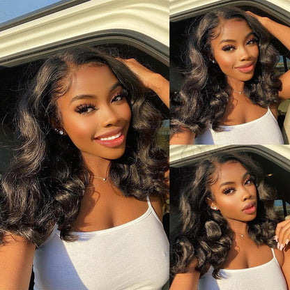 New Wig 13*4 Lace Wig Black Big Wave High-Temperature Fiber Head Cover Free Points