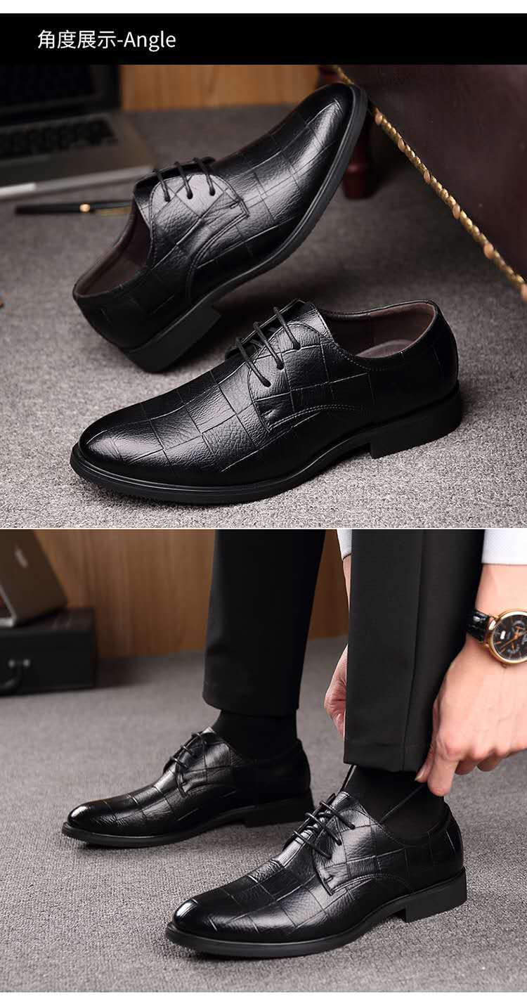 Cross-Border Dropshipping Large Size British Style Casual Business Formal Leather Shoes Men's Wedding Shoes Versatile Single Shoes Work Shoes Men's Leather Shoes