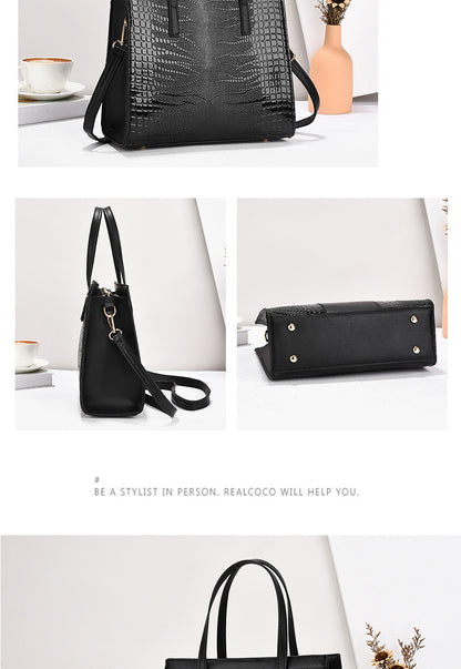 2025 Summer New Women's Bag Cross-Border Trendy Fashion Color-Block Large Capacity Handbag Mom Bag Single Shoulder Crossbody Bag