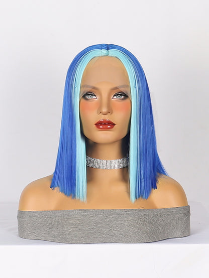 13*4 Front Lace Synthetic Wig High Temperature Fiber BOBStraightHairWigs Short Wig Short Hair