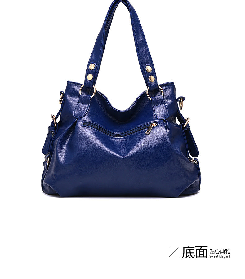 New Large Capacity Middle-aged Handbag Fashion Soft Leather Tassel Shoulder Bag Casual Crossbody Bag One Piece Dropshipping