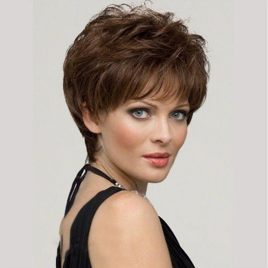 AliExpress European and American Fashion Women's Short Curly Brown Micro-Curly Synthetic Wig Wholesale