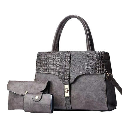 New Cross-Border Women's Handbag Elegant Simple Shoulder Crossbody Bag Trendy Fashion Mom Bag Three-Piece Set
