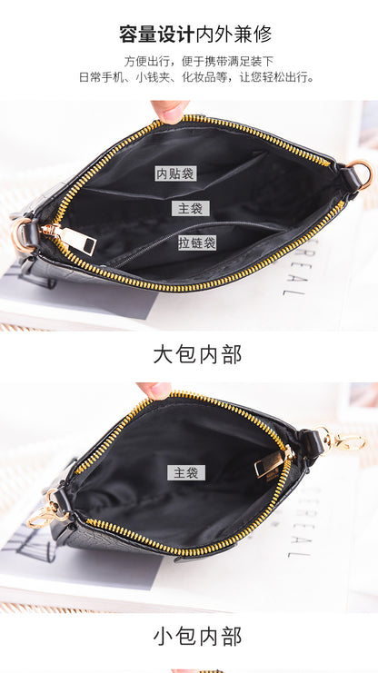 Crossbody Small Bag New Year Women's Korean Version Fresh Fashion Three-in-One Women's Bag Crossbody Shoulder Handbag