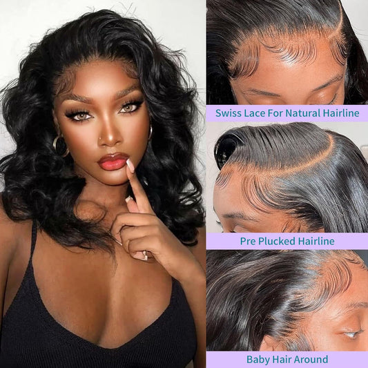 New Wig 13*4 Lace Wig Black Big Wave High-Temperature Fiber Head Cover Free Points