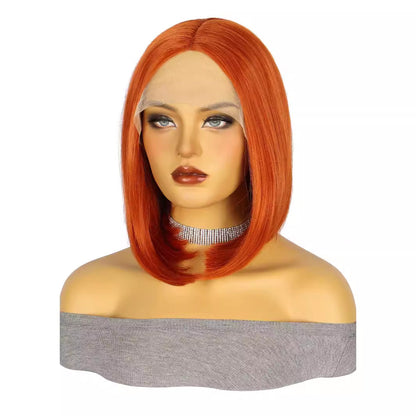 13*4 Front Lace Synthetic Wig High Temperature Fiber BOBStraightHairWigs Short Wig Short Hair