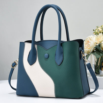 Summer New Korean Style Fashionable Patchwork Handbag Trendy Color-Block Elegant Mom Bag Wholesale