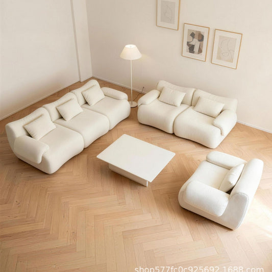 Compression pure sponge modular sofa compression sofa cross-border designer fabric laimi special-shaped sofa