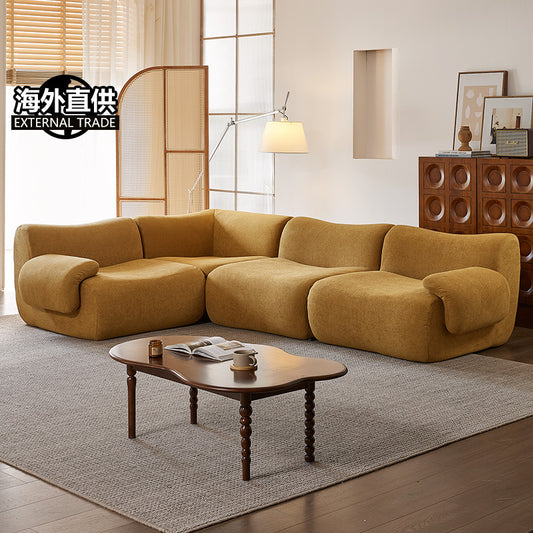 Compression pure sponge modular sofa compression sofa cross-border designer fabric laimi special-shaped sofa