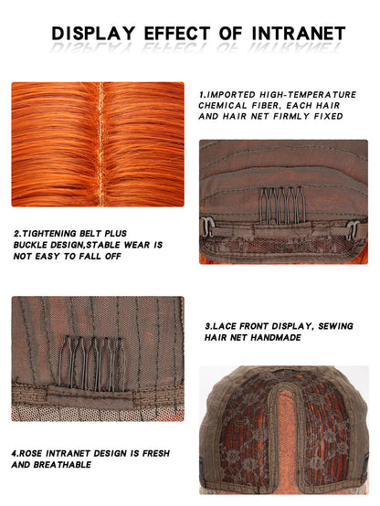 13*4 Front Lace Synthetic Wig High Temperature Fiber BOBStraightHairWigs Short Wig Short Hair