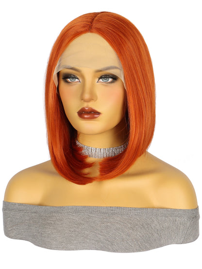 13*4 Front Lace Synthetic Wig High Temperature Fiber BOBStraightHairWigs Short Wig Short Hair