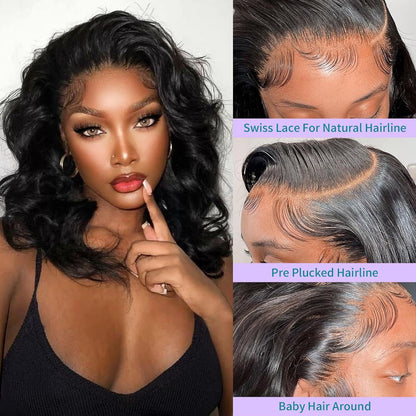 New Wig 13*4 Lace Wig Black Big Wave High-Temperature Fiber Head Cover Free Points