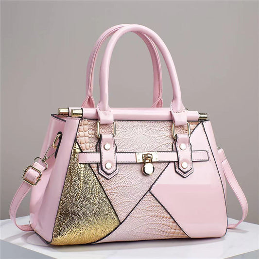 New Women's Bag Patchwork Color Contrast Elegant Cross-border Versatile Crossbody Handbag Elegant Large Capacity Shoulder Bag Women's Bag
