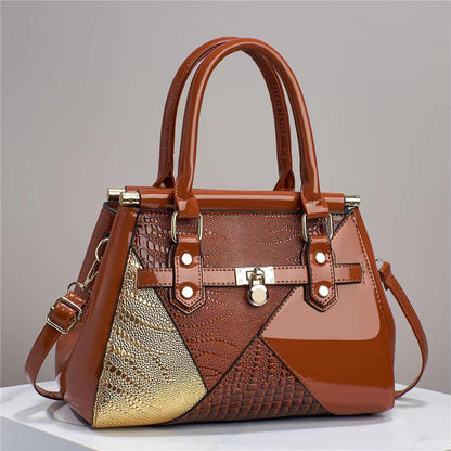 New Women's Bag Patchwork Color Contrast Elegant Cross-border Versatile Crossbody Handbag Elegant Large Capacity Shoulder Bag Women's Bag
