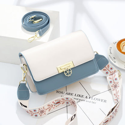 Winter New Simple Stylish Cute Women's Small Square Bag Fashion Color Block Texture Shoulder Bag Dropshipping