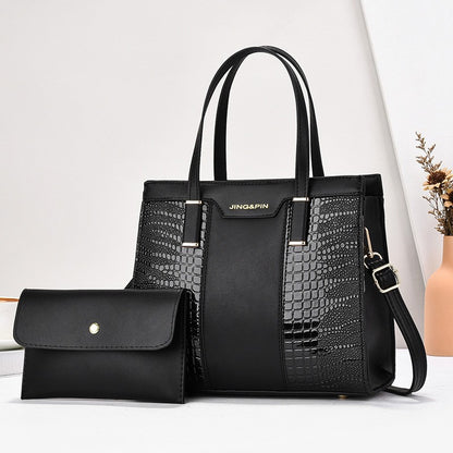 2025 Summer New Women's Bag Cross-Border Trendy Fashion Color-Block Large Capacity Handbag Mom Bag Single Shoulder Crossbody Bag