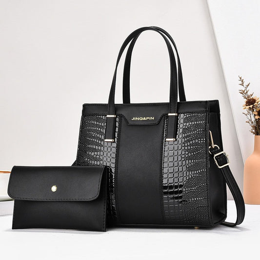 2025 Summer New Women's Bag Cross-Border Trendy Fashion Color-Block Large Capacity Handbag Mom Bag Single Shoulder Crossbody Bag
