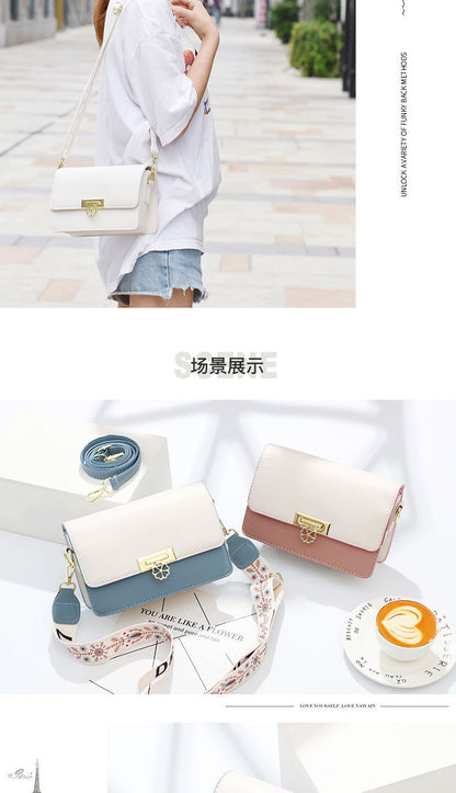 Winter New Simple Stylish Cute Women's Small Square Bag Fashion Color Block Texture Shoulder Bag Dropshipping