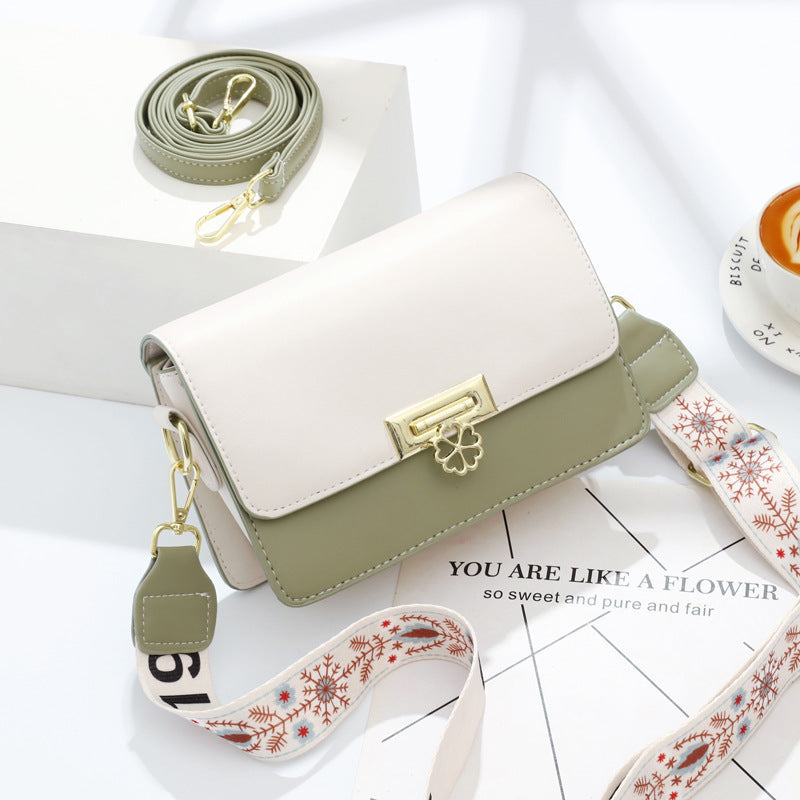 Winter New Simple Stylish Cute Women's Small Square Bag Fashion Color Block Texture Shoulder Bag Dropshipping