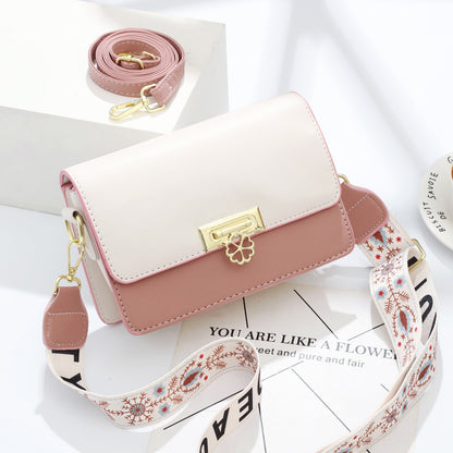 Winter New Simple Stylish Cute Women's Small Square Bag Fashion Color Block Texture Shoulder Bag Dropshipping