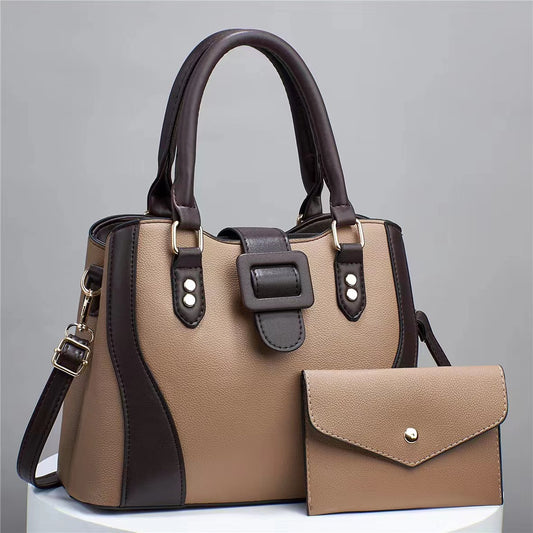 2024 Autumn New Women's Bag, Color-Block Handbag, Large Capacity Trendy Fashion Single Shoulder Crossbody Bag for Women