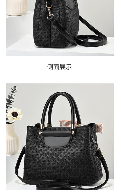 Women's Handheld Small Square Bag New Fashionable Woven Pattern Single Shoulder Crossbody Bag