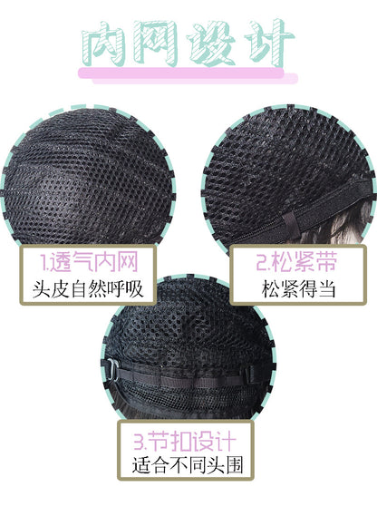 European and American Style Wig for Women, African Fashion Black Gradient Brown Bob, Middle Part Short Straight Hair, Synthetic Fiber Wig for Women, In Stock